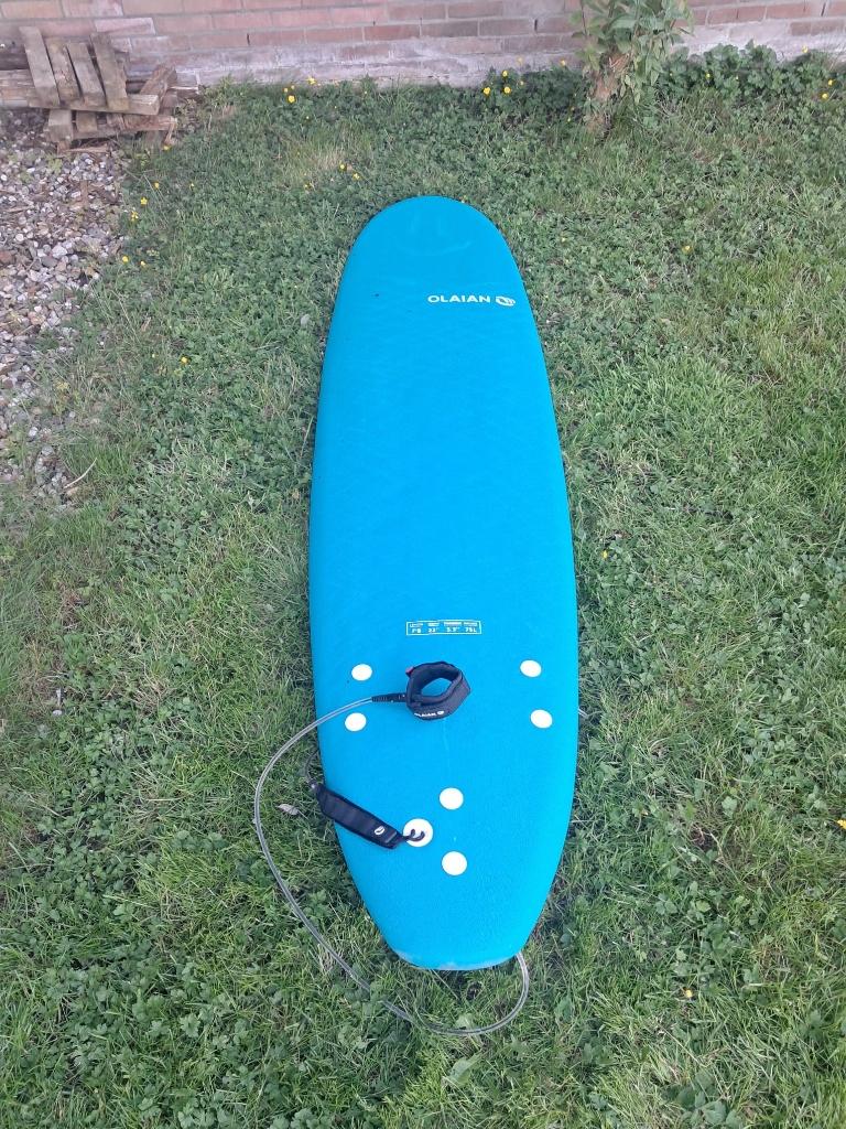 Foam surfboard 7'8", Ophalen, Zo goed als nieuw, Overige typen, Met koord