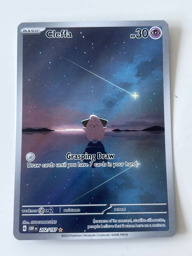 Cleffa 202/197 - Obsidian Flames - Pokémon Kaart, Ophalen, Zo goed als nieuw, Losse kaart, Foil