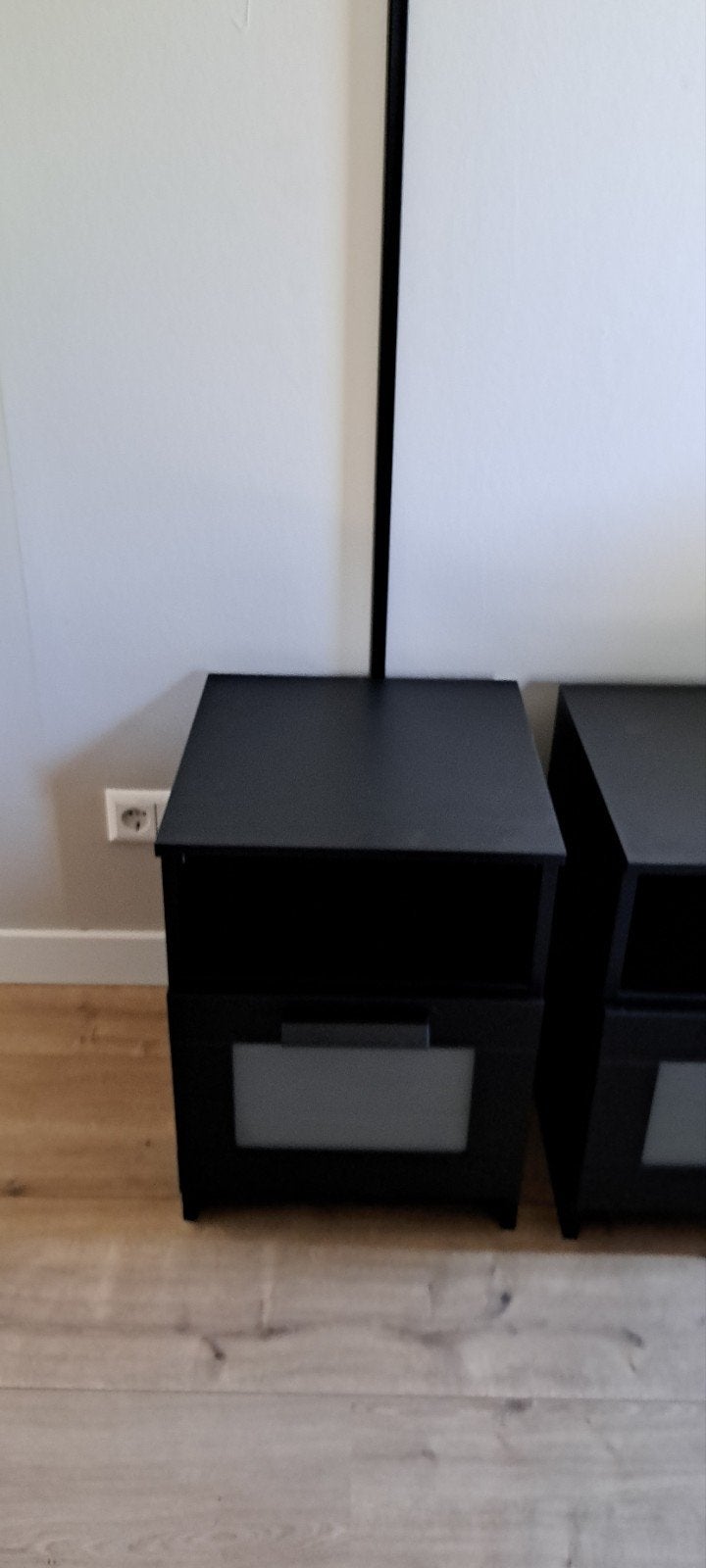 IKEA BRIMNES Nachtkastje Zwart - 39x41x53 cm, Ophalen, Nieuw, Minder dan 45 cm, Minder dan 55 cm