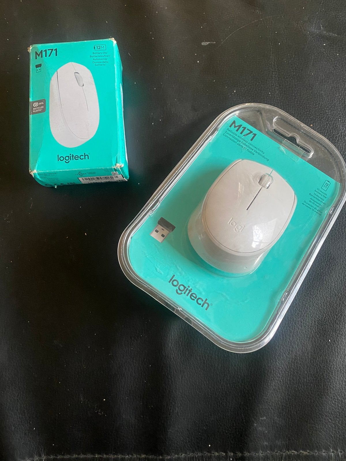 2x Logitech M171 Draadloze Muis voor PC, Mac, Laptop (Wit), Muis, Ergonomisch, Rechtshandig, Nieuw