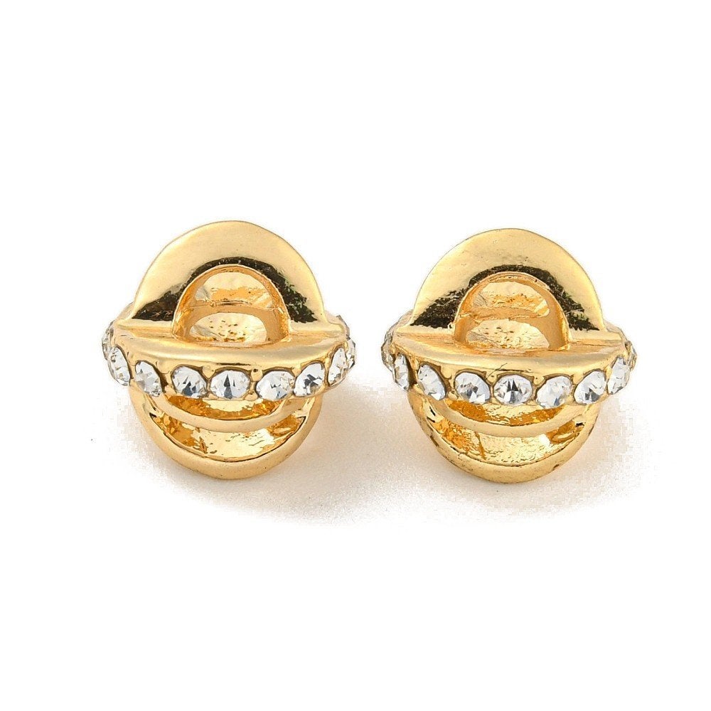 Dubbel vergulde groot gat bedel met strass, Sieraden, Tassen en Uiterlijk, Bedels, Overige merken, Overige materialen, SINO-SEAR GmbH