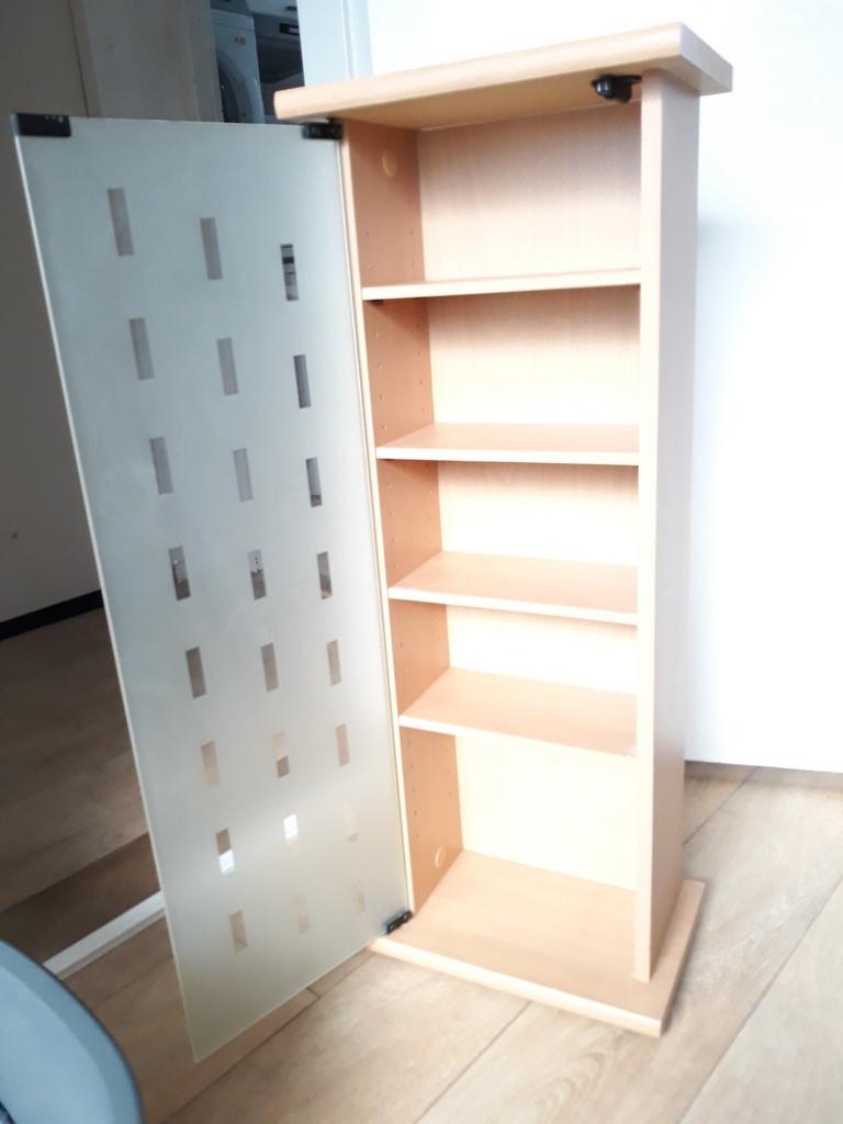 Blank eiken cd meubel met 4 plankjes, Ophalen, 150 discs of meer, Zo goed als nieuw, Cd's
