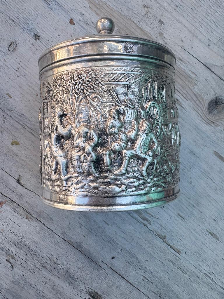 Verzilverd theepotje DE, theelepeltjes en fotolijstje, Ophalen of Verzenden