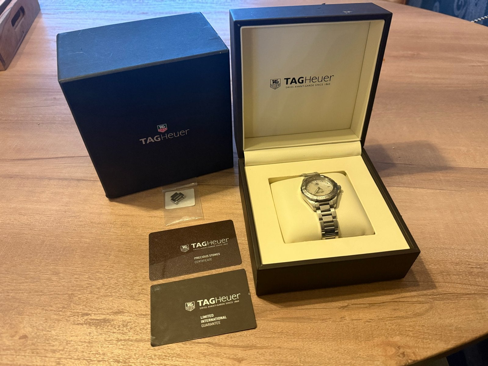 TAG Heuer Aquaracer Dameshorloge met Diamanten, Staal, Gebruikt, Staal, Polshorloge