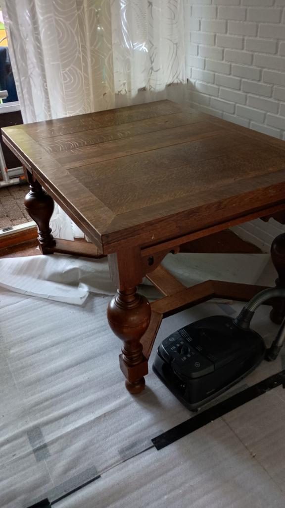 Eiken antieke eetkamer tafel, Gebruikt, 150 tot 200 cm, Rechthoekig, 50 tot 100 cm