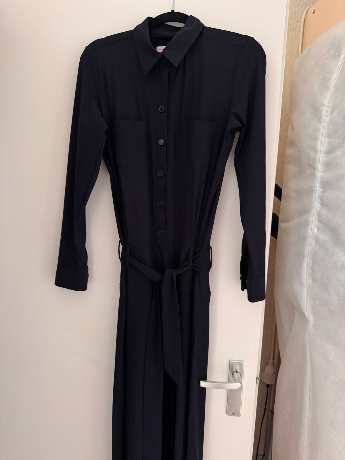 Studio Anneloes Jumpsuit Donkerblauw Maat M Flair Pijp, Kleding | Dames, Ophalen of Verzenden, Zo goed als nieuw, Maat 38/40 (M)