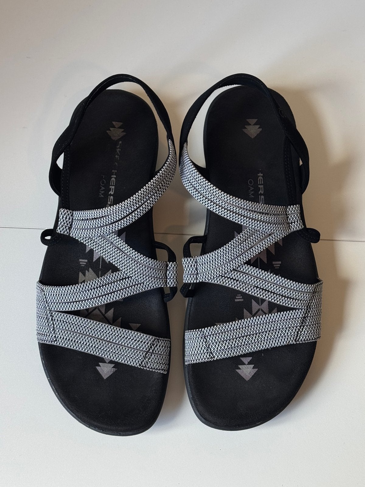 Skechers Reggae Slim sandalen zwart maat 38 comfortabel, Ophalen of Verzenden, Gedragen, Zwart, Sandalen of Muiltjes