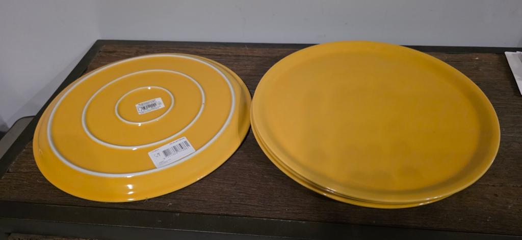 Grote diner borden nieuw goud geel..diameter 33 cm 4 stuks, Ophalen of Verzenden, Nieuw