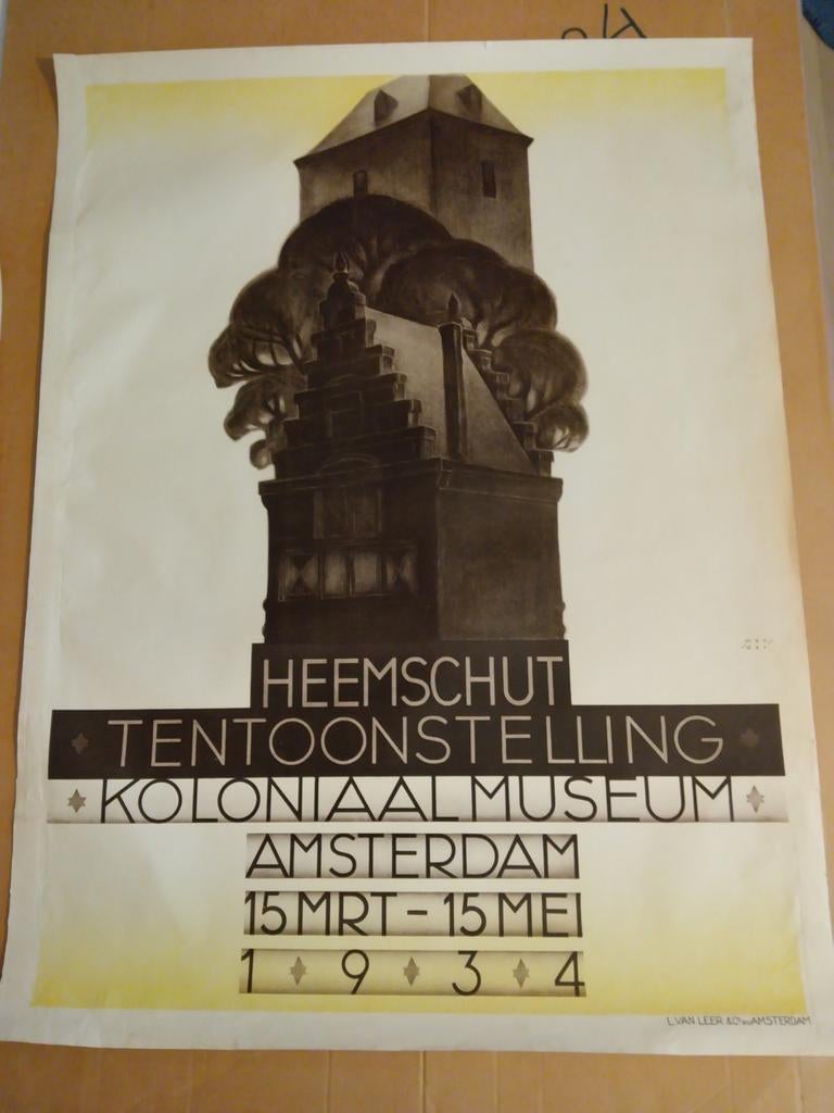 Heemschut Tentoonstelling Koloniaal Museum Amsterdam poster, Ophalen of Verzenden, A1 t/m A3, Overige onderwerpen, Rechthoekig Staand
