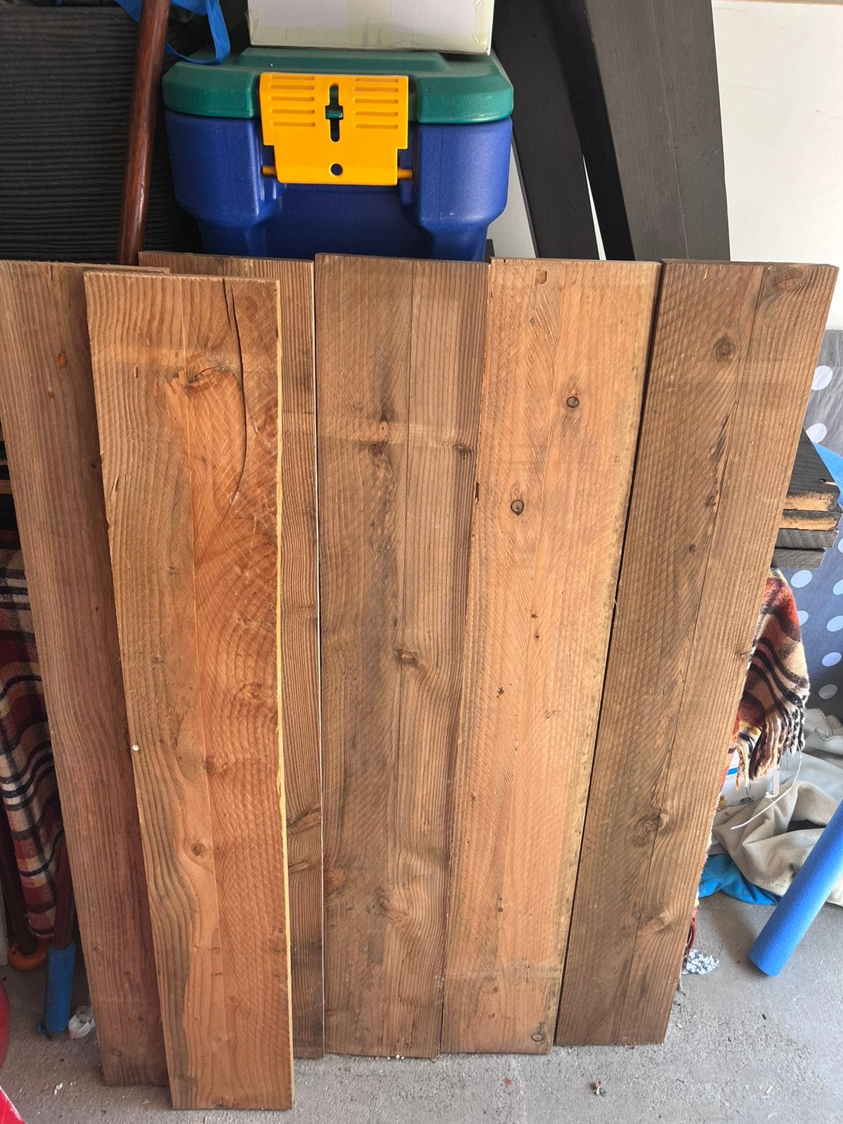 6 massief houten planken, Doe-het-zelf en Verbouw, Hout en Planken, Ophalen, Minder dan 25 mm, Zo goed als nieuw, Plank