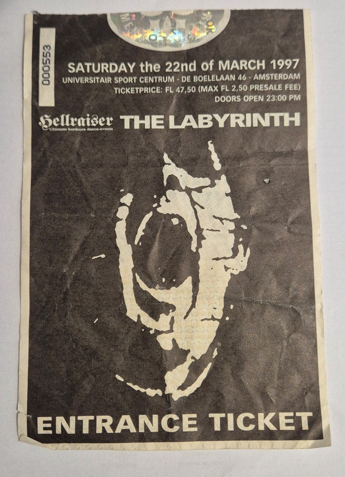 Hellraiser Labyrinth ticket, Verzamelen, Ophalen of Verzenden