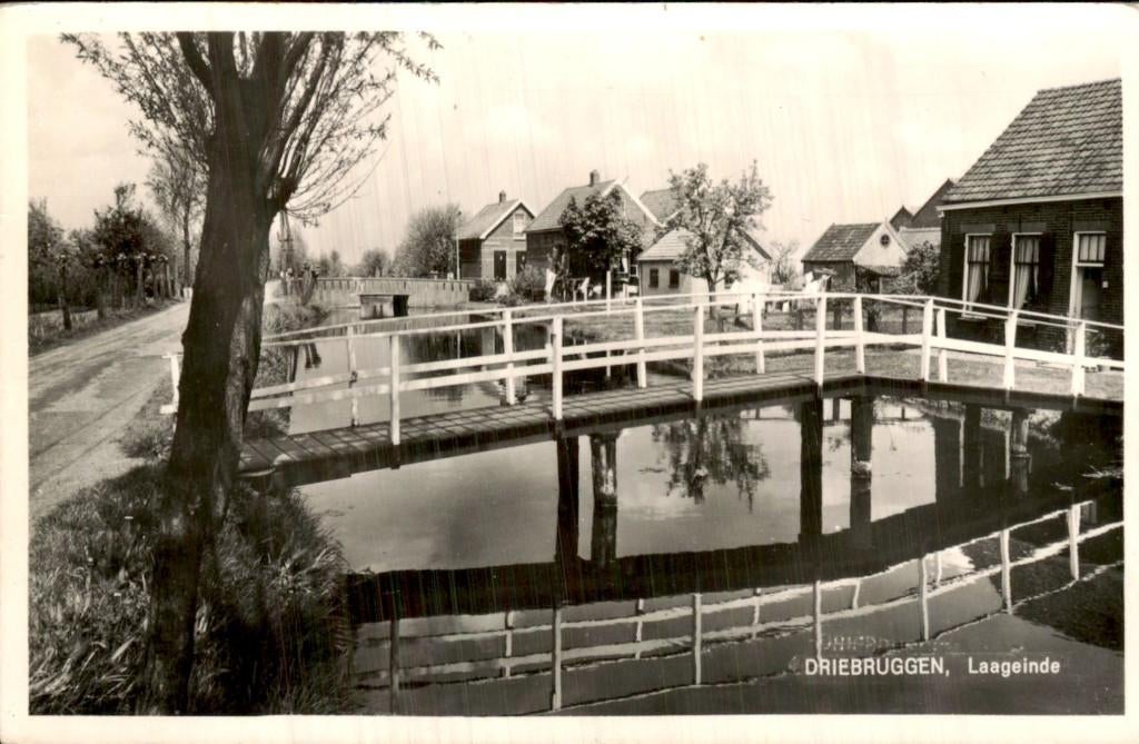 Driebruggen - Brug - Laageinde, Ophalen of Verzenden, 1940 tot 1960, Gelopen, Zuid-Holland