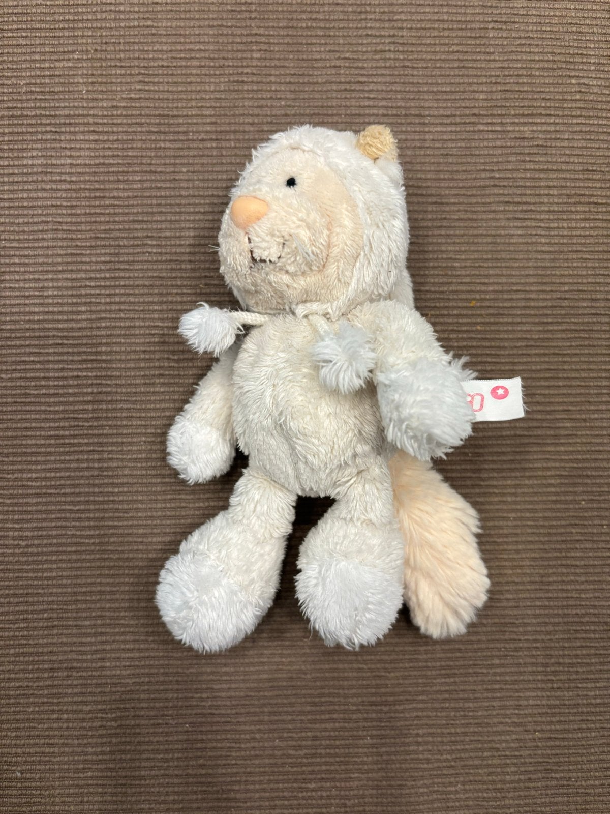 NICI witte kat poes kitten Knuffel - goede staat!, NICI, Overige karakters, Ophalen of Verzenden, Beige