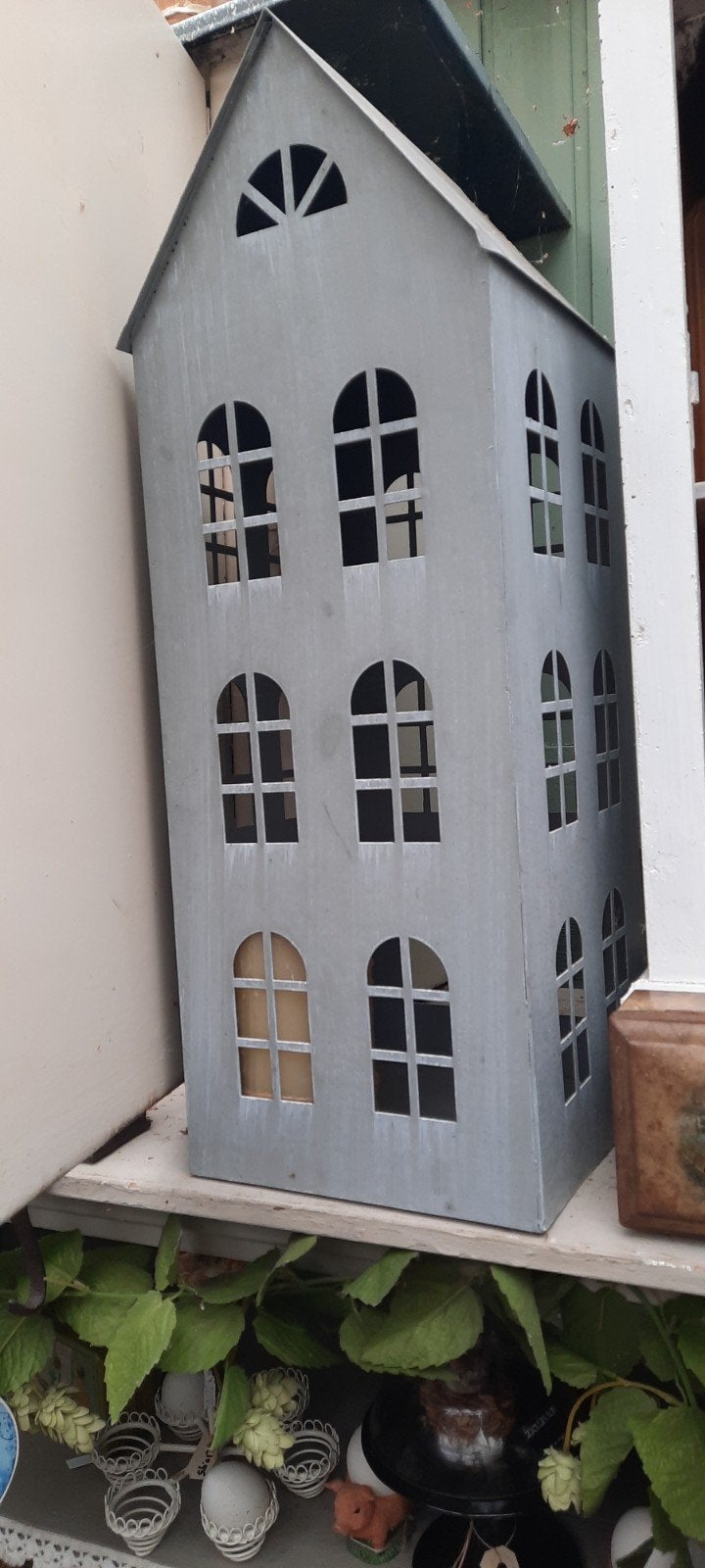 Decoratieve metalen huisjes - set van 2, Gebruikt, Ophalen of Verzenden, Landelijk, Metaal