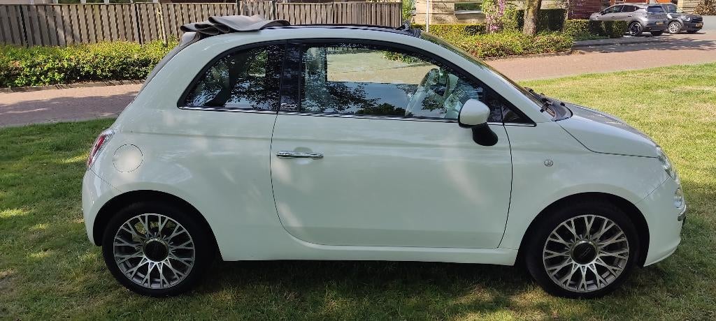 Fiat 500C 0.9 85pk Turbo Twinair 2013 Wit zeer mooi, 31 €/maand, Cabriolet, Leder en Stof, Wit