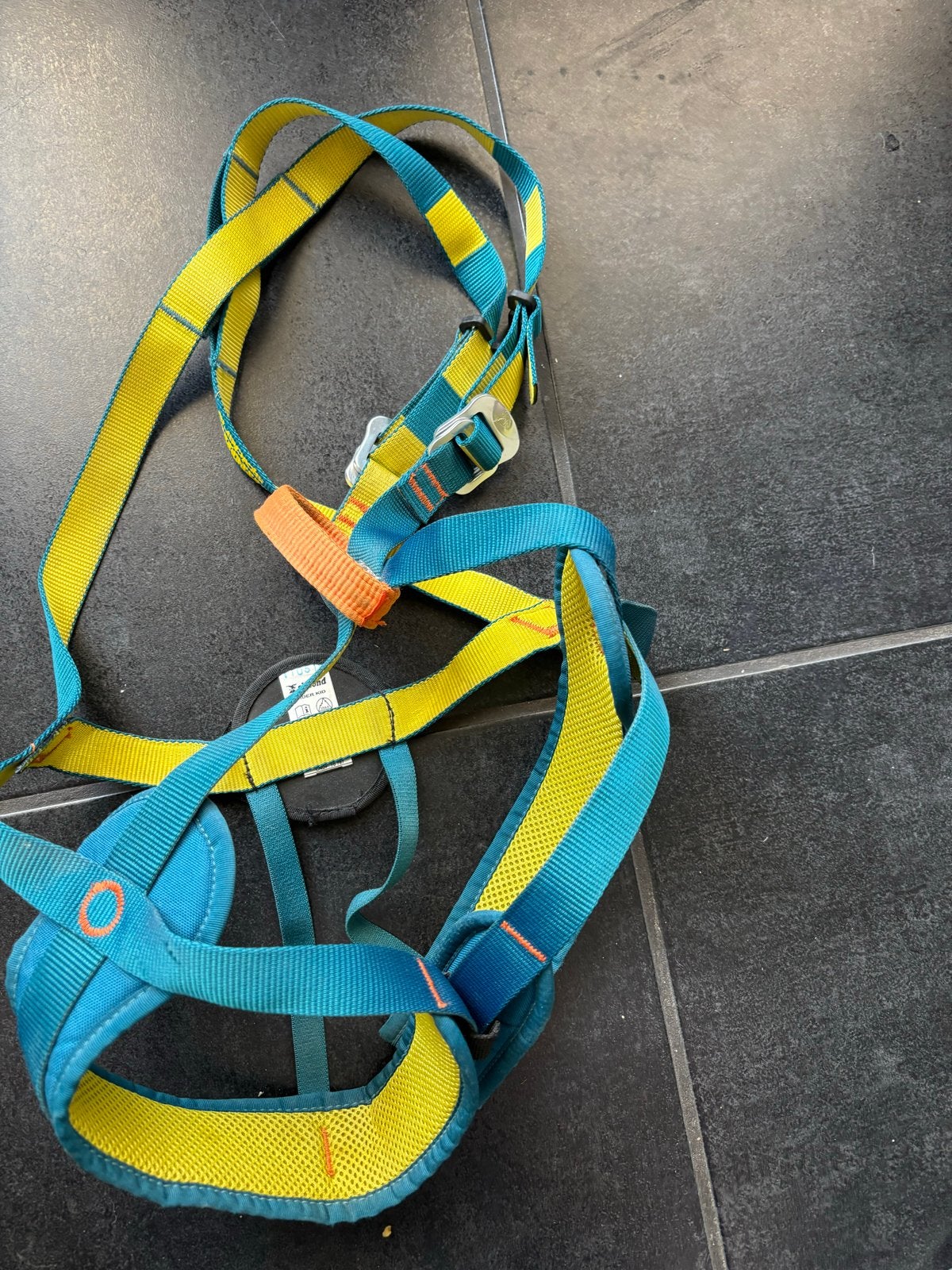 Simond Kinderklimgordel - Geel/Blauw - Max 30kg, Ophalen of Verzenden, Gebruikt, Klimsport-accessoire