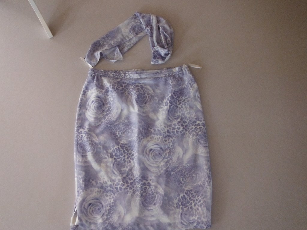 blauw/witte zomer rok met sjaaltje, mt 46 Marcona, Rok, Zo goed als nieuw, Marcona, Verzenden