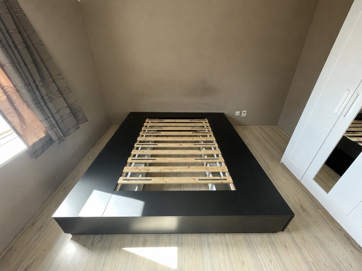 Ikea NORDLI Bedframe 180 x 200, Ophalen, Gebruikt, Zwart, Tweepersoons