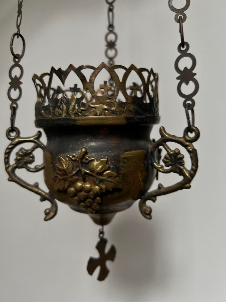 Wierook lamp godslamp druiventros religie katholiek gotisch, Ophalen of Verzenden