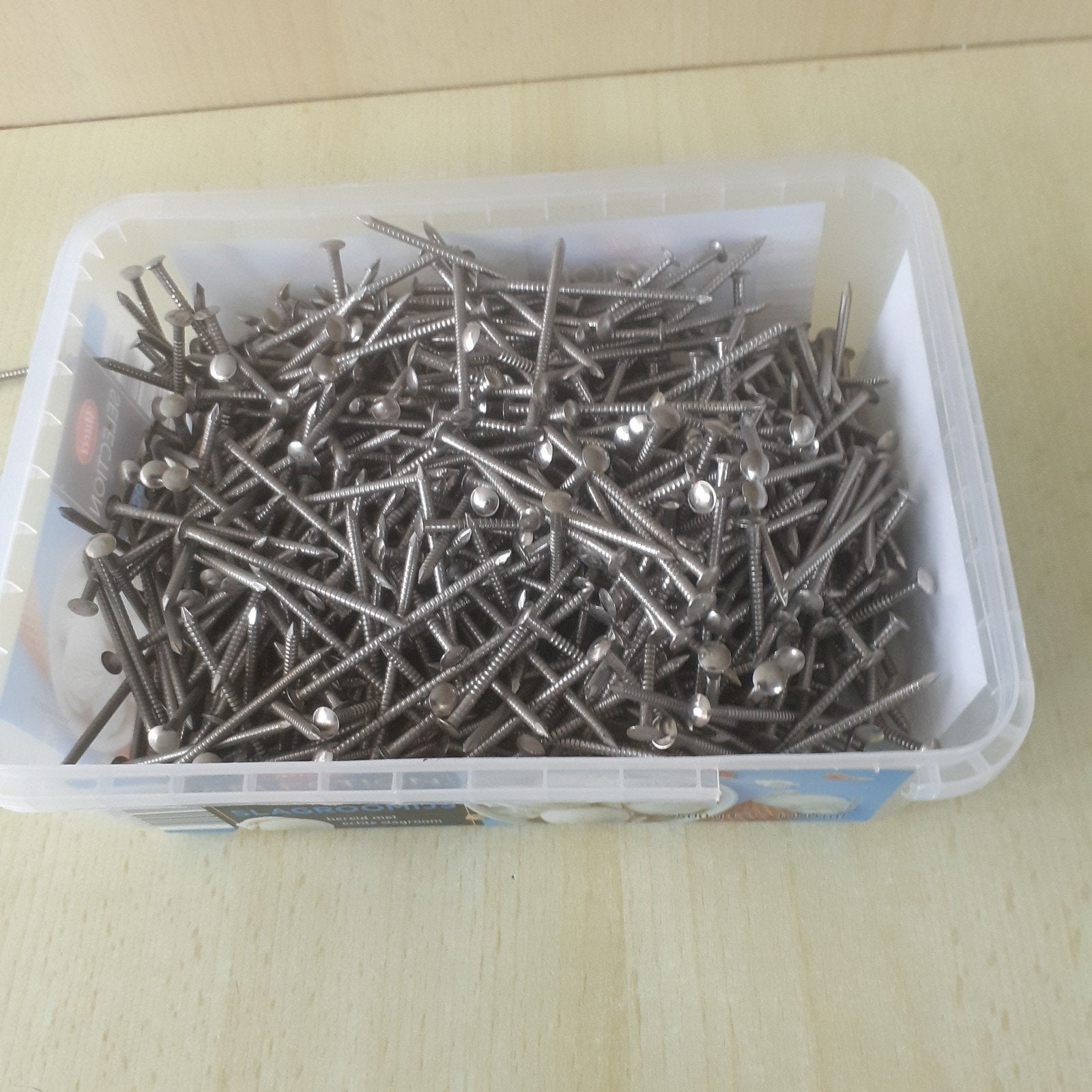 Ringnagels  RVS bolkop- Doos 1.1 kg, Ophalen, Nieuw, Spijkers, Minder dan 50 mm