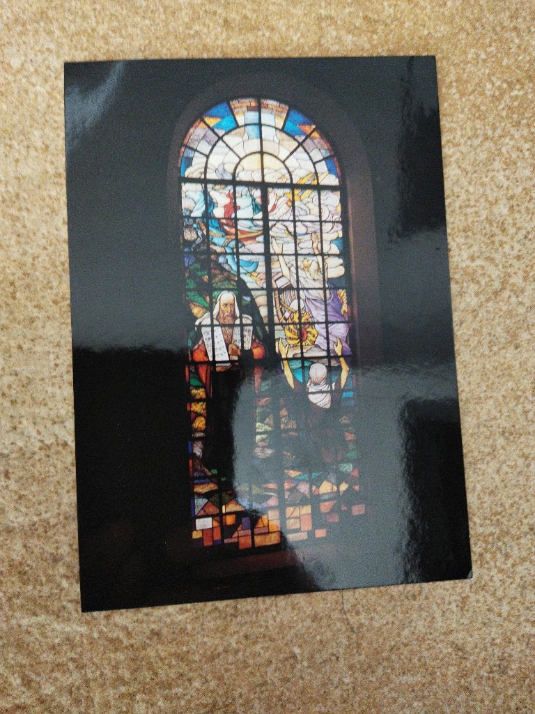 Ansichtkaart Sliedrecht Grote Kerk raam Mozes Elia, Ophalen of Verzenden, 1980 tot heden, Gelopen, Zuid-Holland