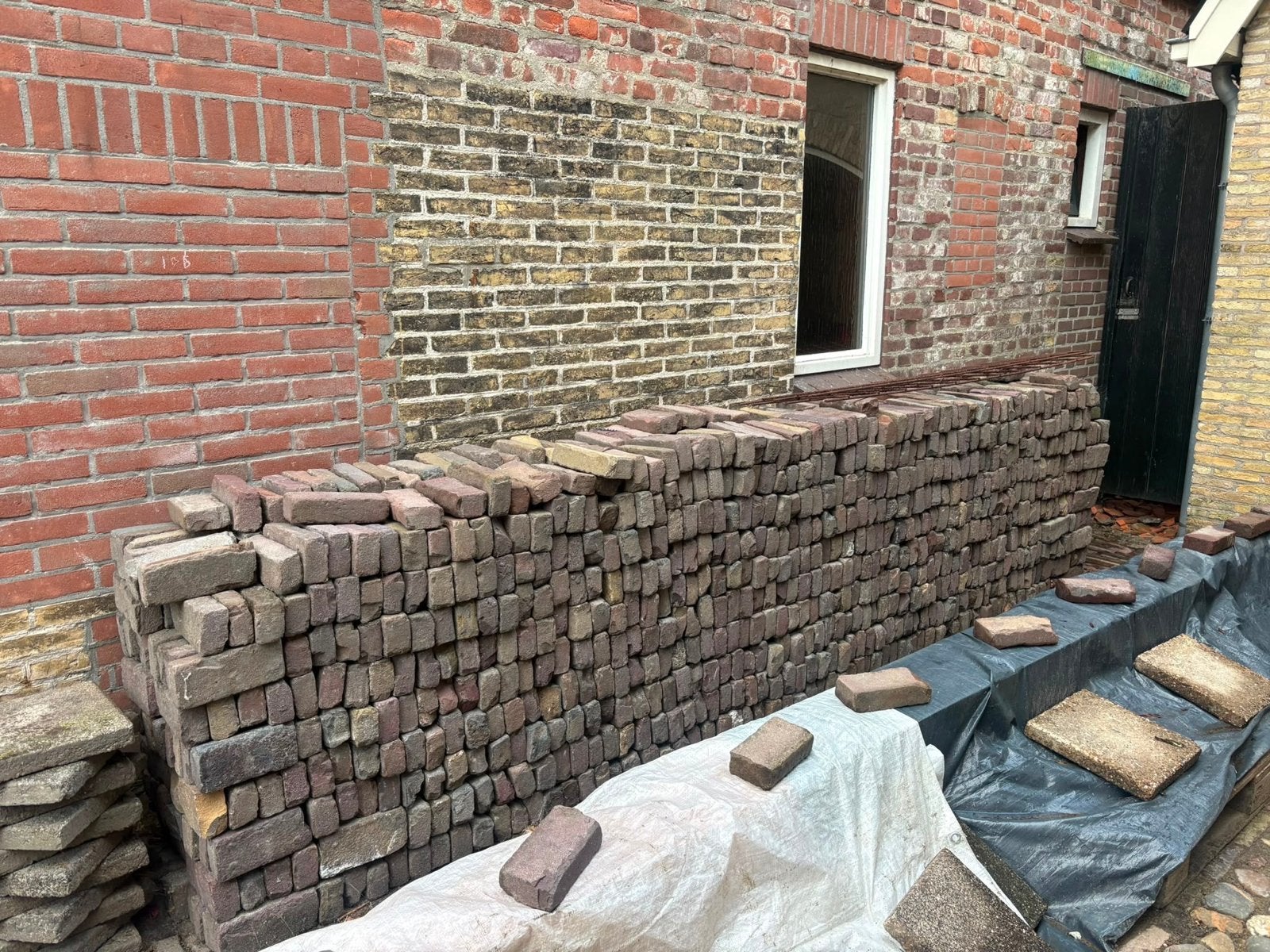 Bont oud gebakken waaltjes 10m2, Tuin en Terras, Tegels en Klinkers, Ophalen, Overige materialen, Gebruikt, Klinkers