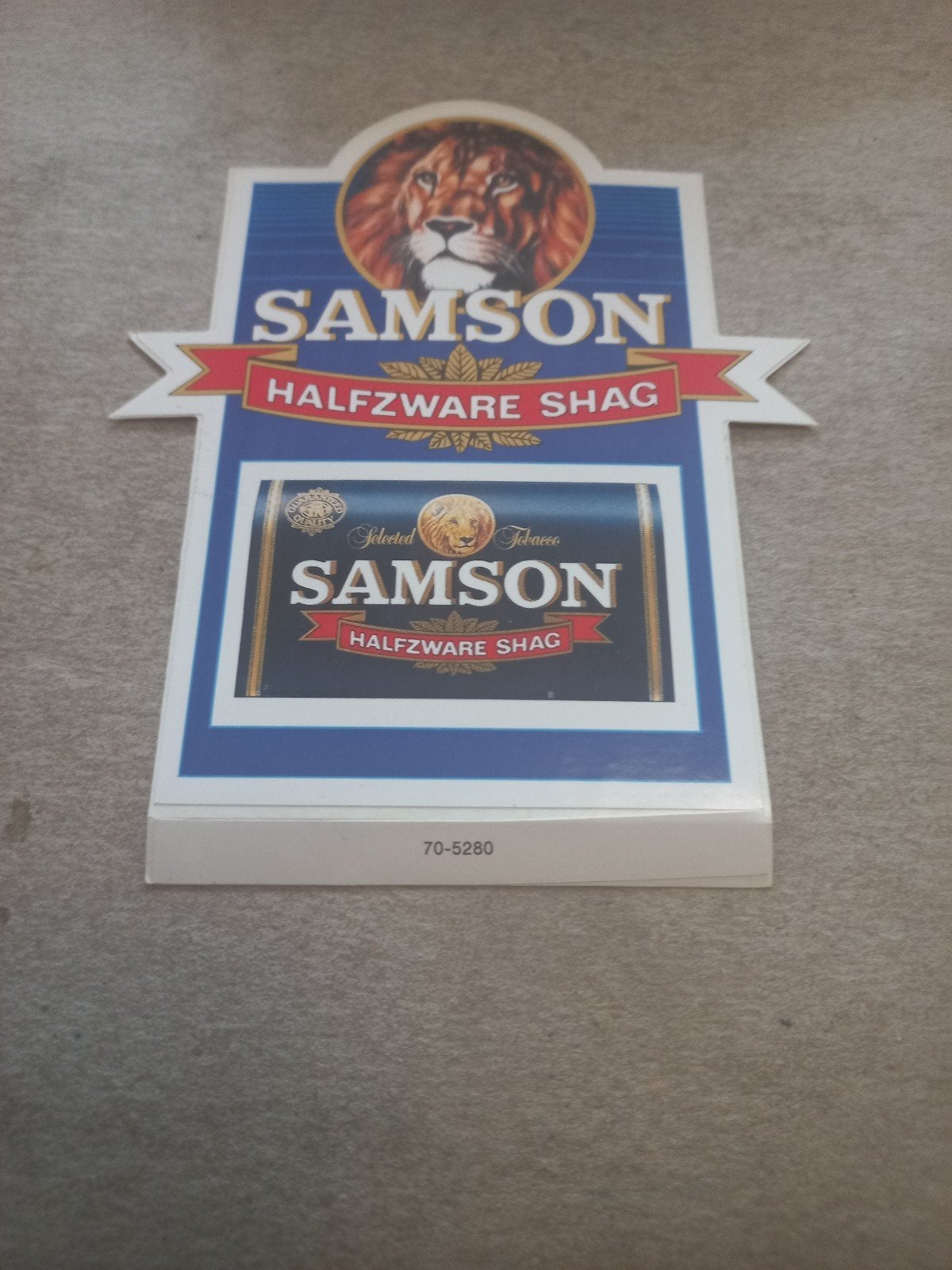 Vintage Samson Halfzware Shag Reclamebord, Ophalen of Verzenden, Zo goed als nieuw