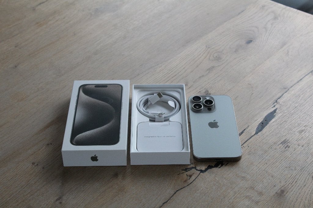 Apple iPhone 15 Pro - 128GB - Naturel Titanium | Batt 100%, Apple, Refurbished, Ophalen of Verzenden, Apple