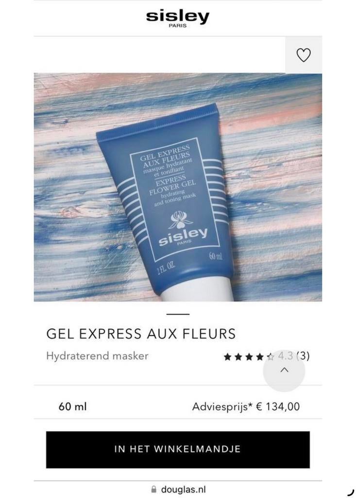 Nieuw Sisley Express Flower Gel Mask Gezichtsmasker Masque!, Ophalen of Verzenden, Nieuw, Gehele gezicht, Verzorging