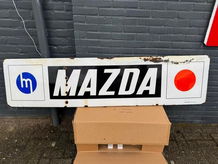 Vintage Mazda Emaille Reclamebord - Zeldzaam, Ophalen