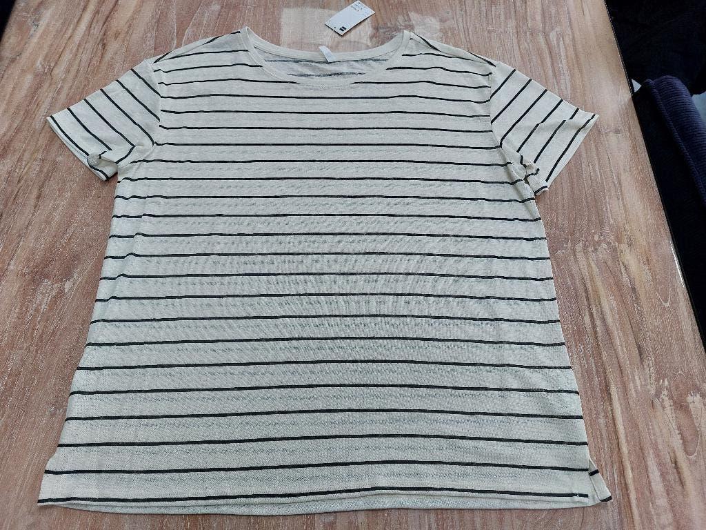 Nieuw linnen streepjesshirt van de Hema, maat L, Overige kleuren, Maat 42/44 (L), Nieuw, Ophalen of Verzenden