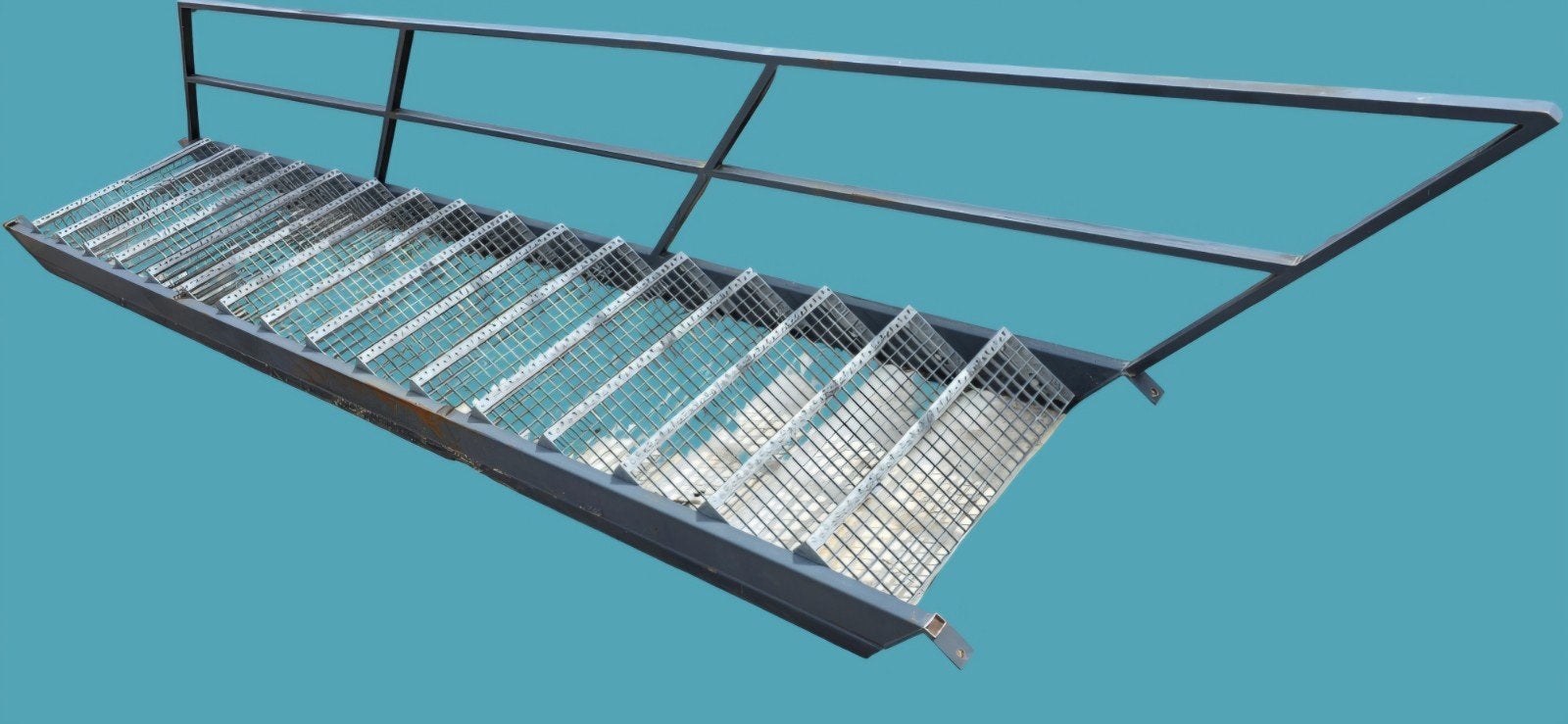 Metalen stalen trap tbv entresolvloer / verdiepingsvloer, Ophalen, Gebruikt, Trap, 2 tot 4 meter