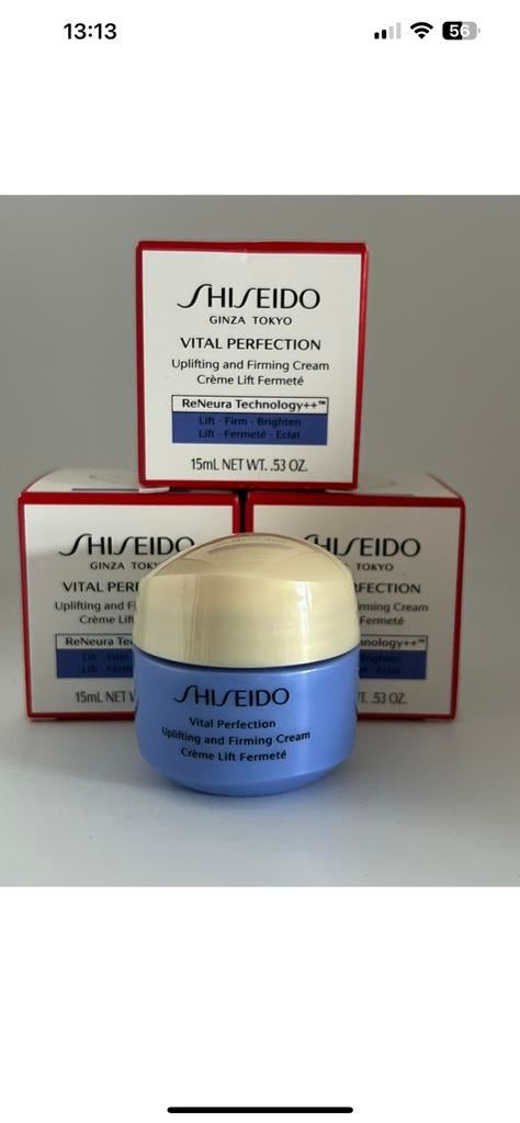 Shiseido Vital Perfection Uplifting and Firming Cream 15 ml, Sieraden, Tassen en Uiterlijk, Uiterlijk | Gezichtsverzorging, Ophalen of Verzenden