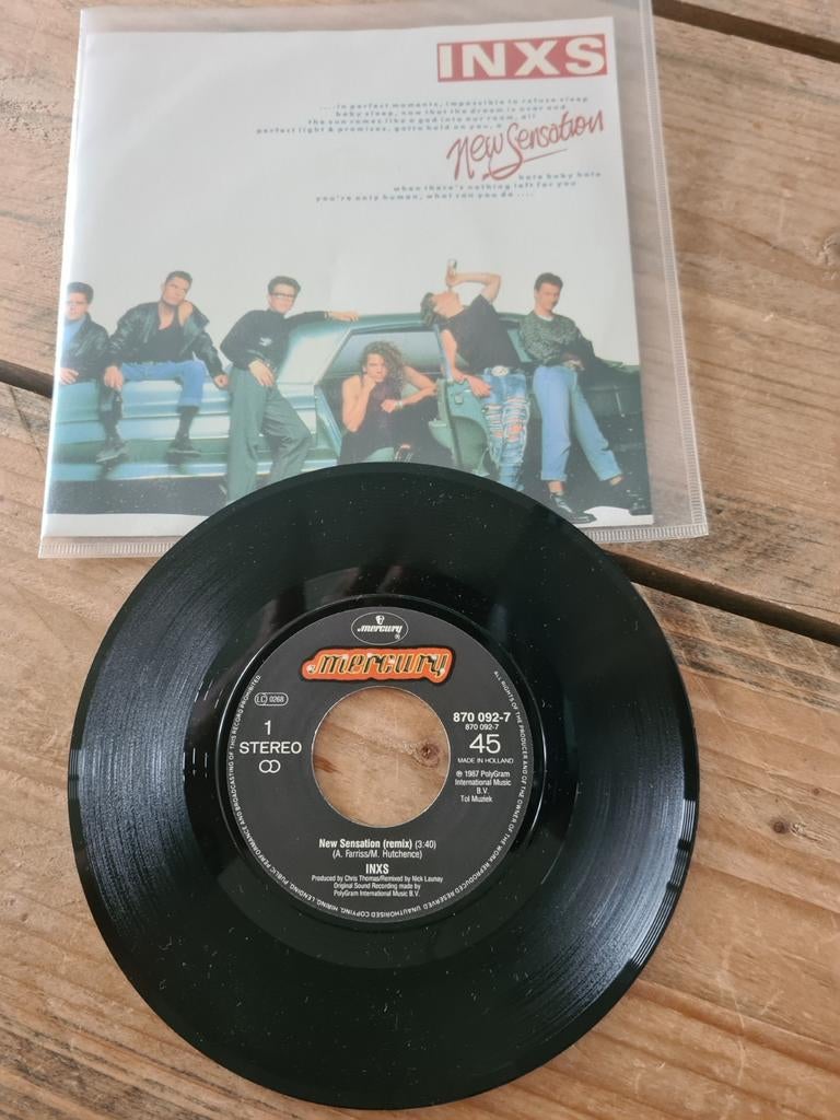 INXS - New Sensation (Single, 1987), Cd's en Dvd's, Vinyl Singles, Gebruikt, Fotohoes, 7 inch, Ophalen of Verzenden