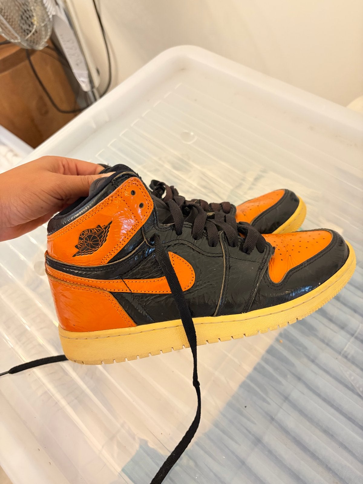 Nike Air Jordan 1 Retro High OG Shattered Backboard, Kleding | Dames, Schoenen, Ophalen of Verzenden, Gedragen, Oranje, Sneakers of Gympen