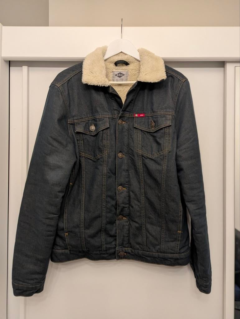 Lee Cooper spijkerjas met bontkraag maat L, Maat 52/54 (L), Blauw, Ophalen of Verzenden, Zo goed als nieuw