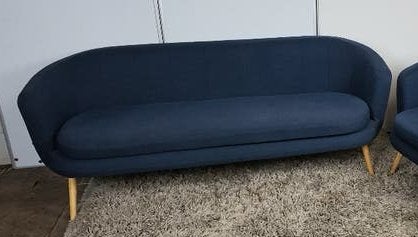 JYSK GISTRUP bankstel donkerblauw – 3-zits, Ophalen, JYSK, 150 tot 200 cm, 75 tot 100 cm