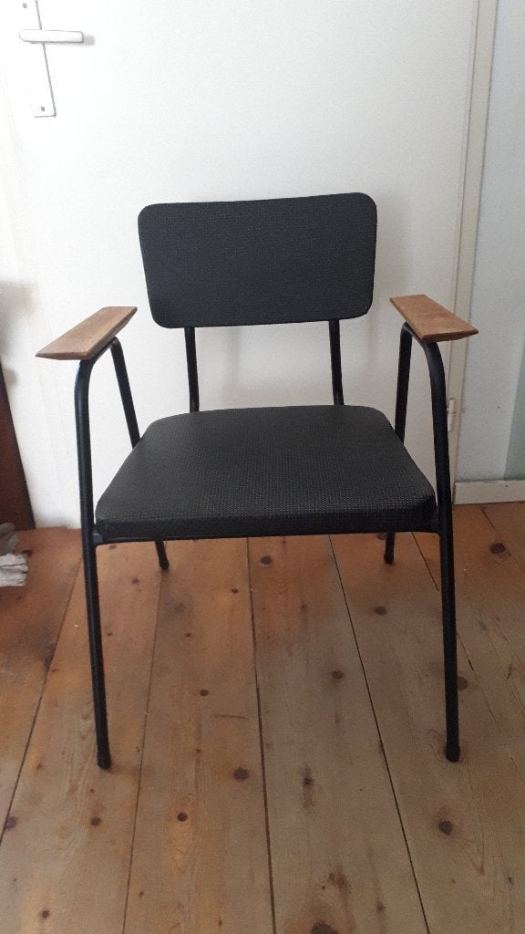 vintage stoel, Gebruikt, Zwart, Ophalen of Verzenden, Eén
