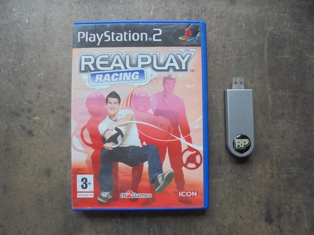 Realplay Racing & USB Dongle voor PS2 (zie foto's), Spelcomputers en Games, Gebruikt, 1 speler, Racen en Vliegen, Ophalen of Verzenden