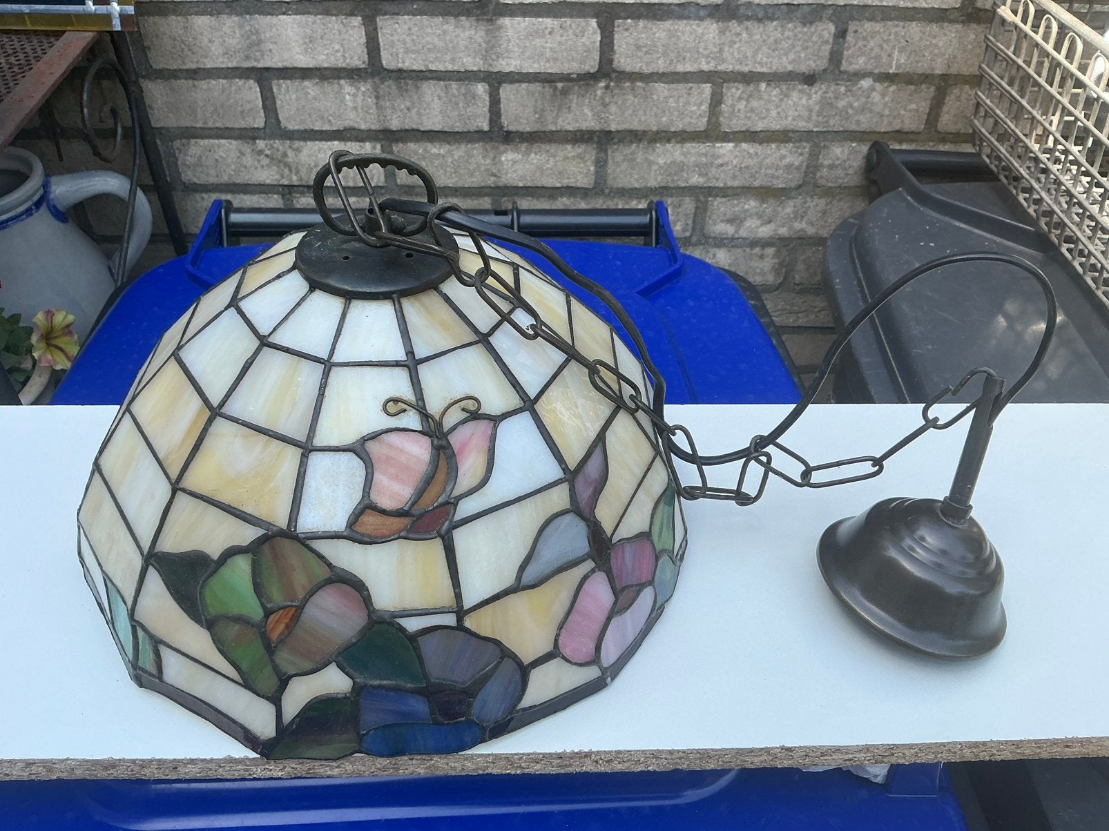 Tiffany plafond lamp., Ophalen of Verzenden