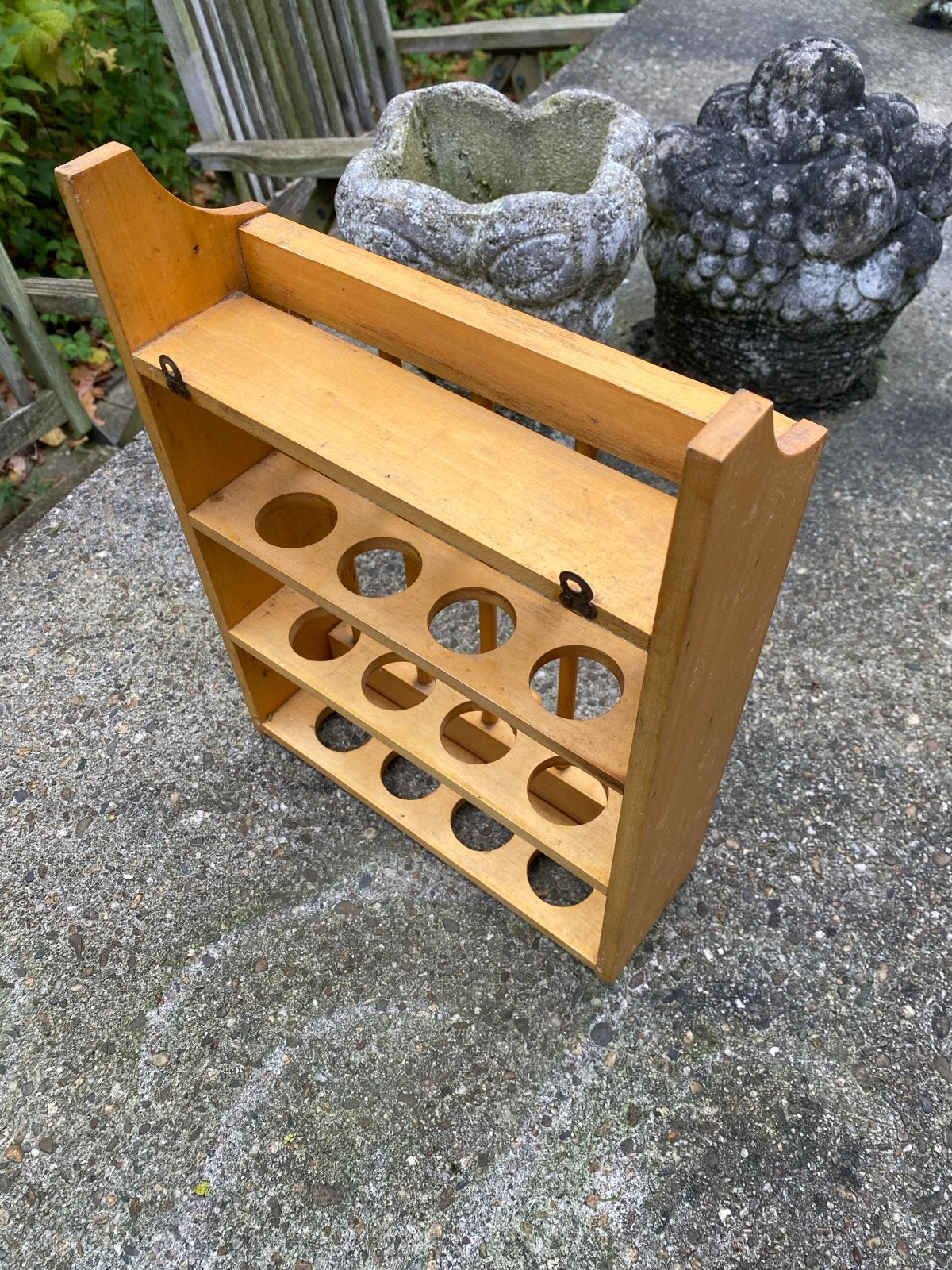 Vintage houten eierrekje voor 12 eieren, Ophalen of Verzenden