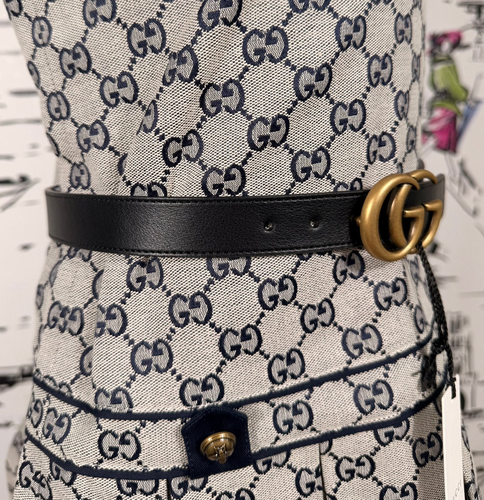 Gucci kids GG Marmont riem maat L NIEUW, Verzenden, Customercare@gucci.com, Verstelbaar, Zwart