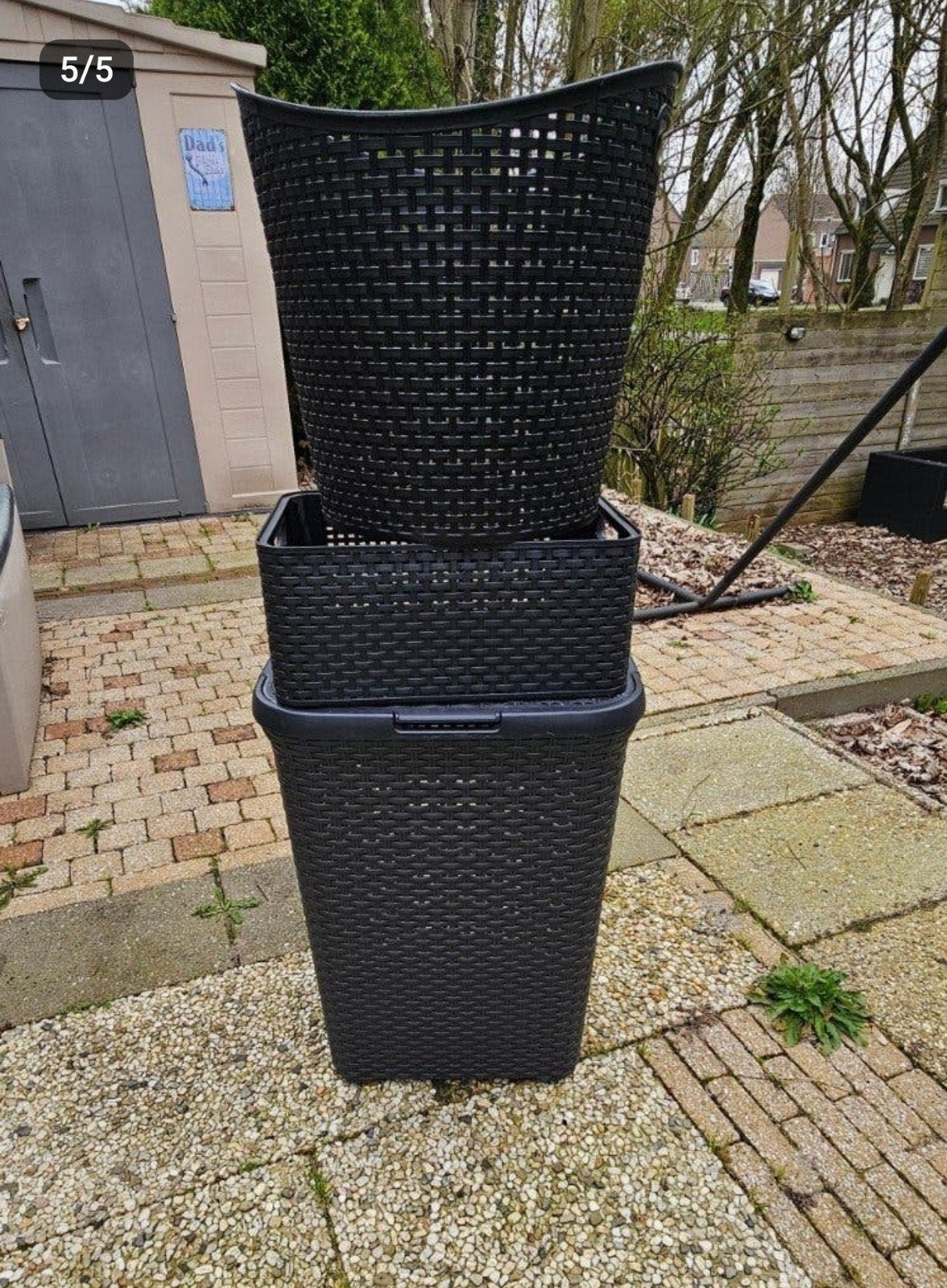 wasmanden set Kurver, Ophalen, Wit