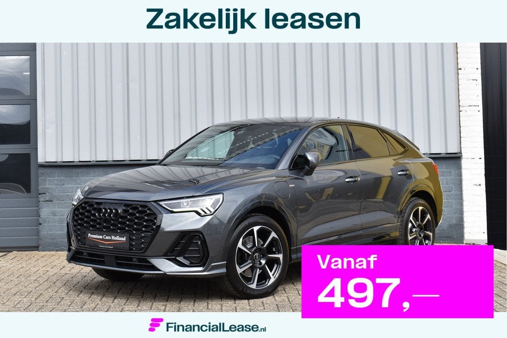 Audi Q3 Sportback 45 TFSI e S-Line Black Ed Navi Leder Camer, Gebruikt, Euro 6, Leder en Stof, Hybride Elektrisch/Benzine
