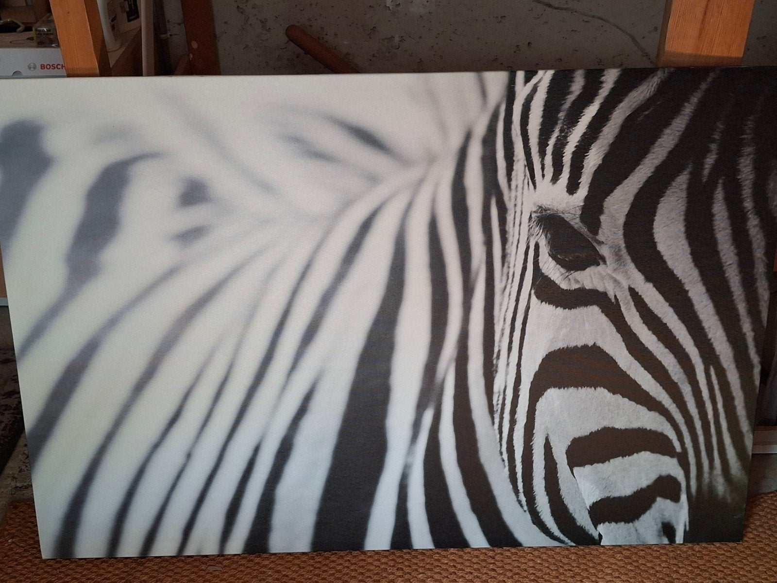 Schilderij Zebra Zwart Wit Canvas, Ophalen, Op houten frame, Dieren, Print