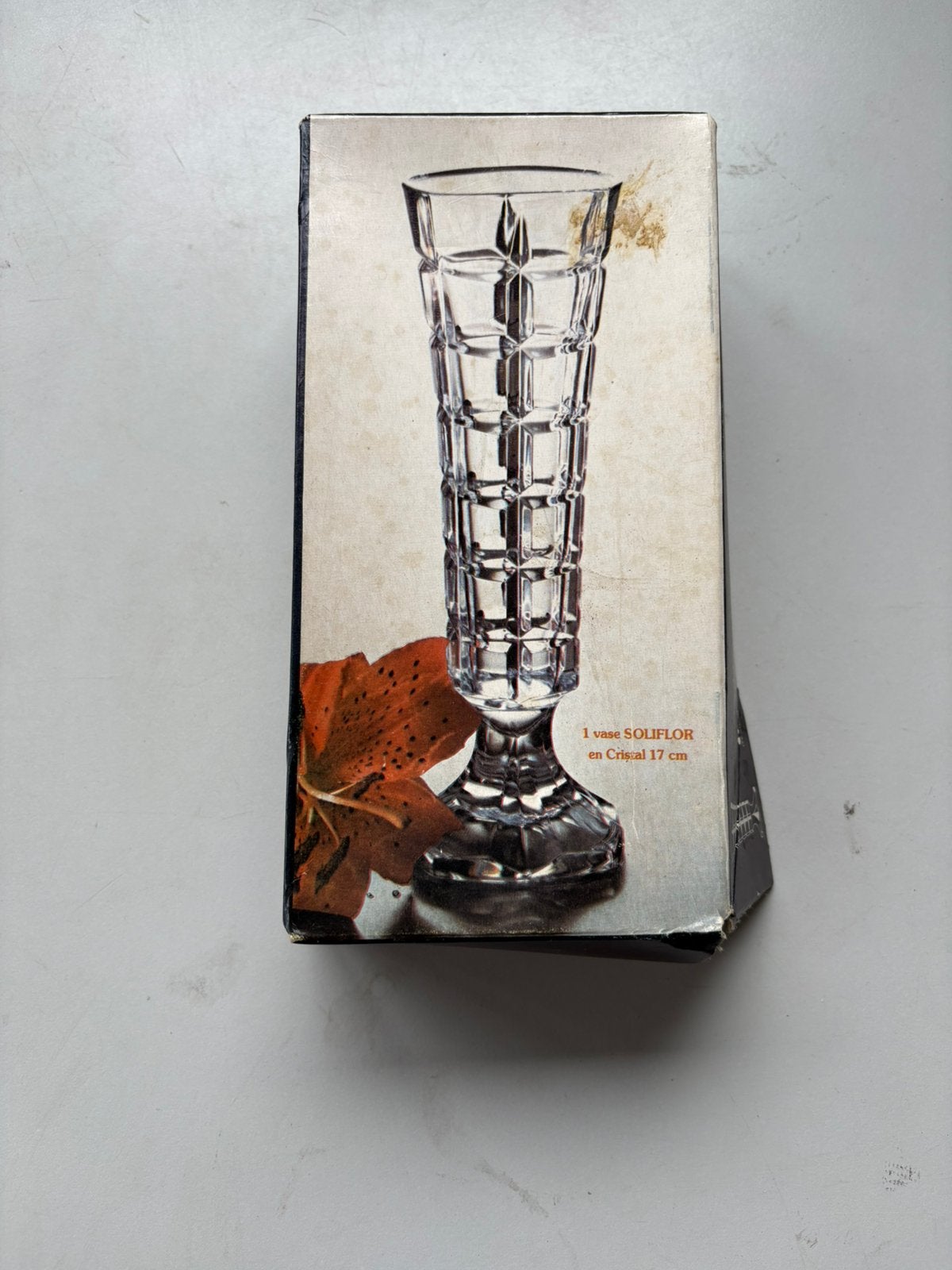 Cristal d’Arques Soliflor kristallen vaas 17 cm in doos, Antiek en Kunst, Antiek | Glas en Kristal, Verzenden