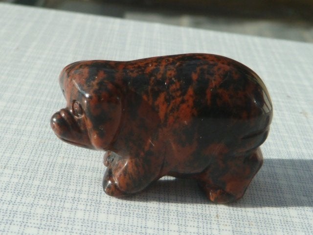 Varken van Mahonie obsidiaan, Sieraden, Tassen en Uiterlijk, Edelstenen, Ophalen of Verzenden, Nieuw