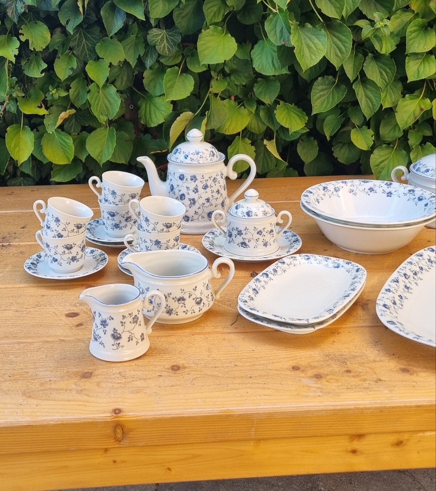 Bareuther Waldsassen Bavaria Servies - Blauw bloemmotief, Ophalen, Gebruikt, Overige merken, Vintage