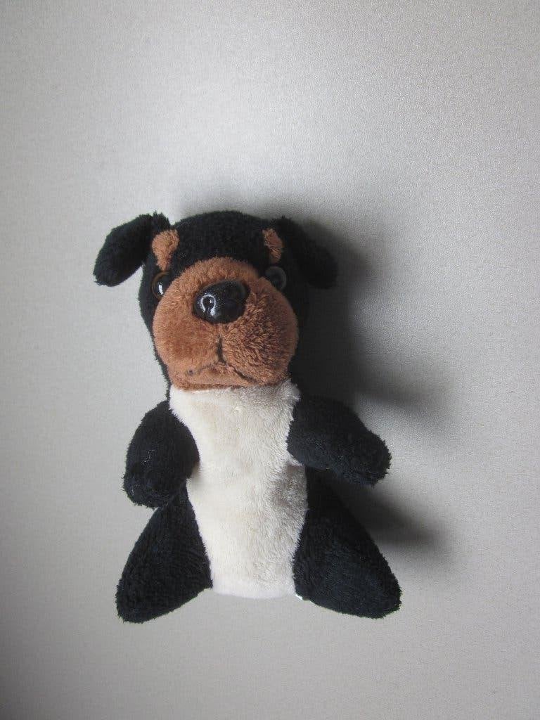 L.Dake en Zn. zwart-wit-bruin superzacht pluche hond knuffel, Overige merken, Overige karakters, Zo goed als nieuw, Middelgroot (20 tot 80 cm)