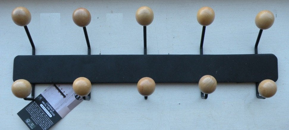 Kapstok met 10 houten bolletjes. Nieuw., Wandkapstok, Overige materialen, Nieuw, Ophalen of Verzenden